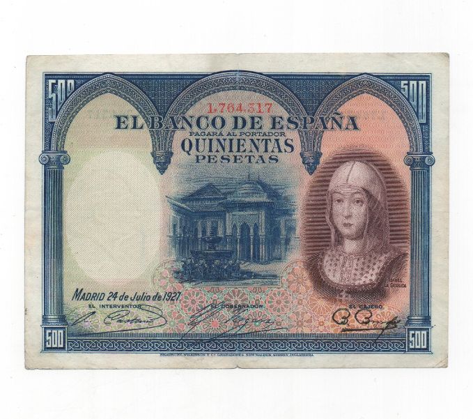 ALFONSO XIII II REPUBLICA 1927 DE 500 PTS